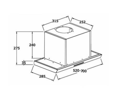 Вытяжка ZIRTAL INLINEA 60 BL