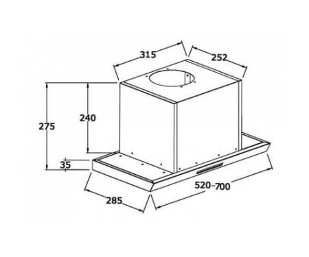 Вытяжка ZIRTAL INLINEA 80 BL