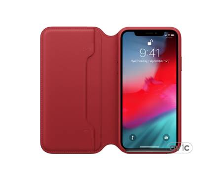 Чехол Apple iPhone X Leather Folio - Berry (MQRX2)