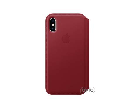 Чехол Apple iPhone X Leather Folio - Berry (MQRX2)
