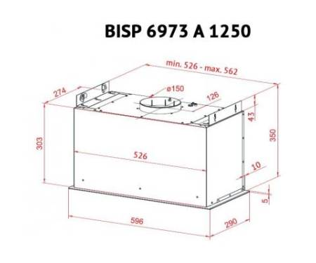 Вытяжка PERFELLI BISP 6973 A 1250 W LED Strip
