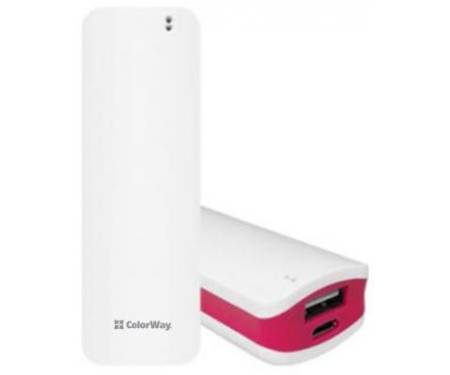 Power Bank ColorWay 2200mAh White/Red (CW-PB022LIB1RD)