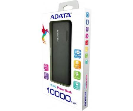 Power Bank ADATA PT100 10000mAh Black-Green (APT100-10000M-5V-CBKGR)