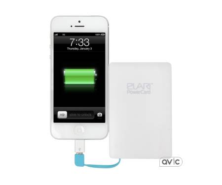 Внешний аккумулятор-кредитка Elari PowerCard 2500 мАч (White)
