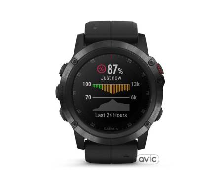Garmin Fenix 5x Plus Sapphire Black with Black Band (010-01989-01)