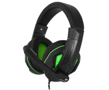 Наушники GEMIX N2 LED Black-Green Gaming