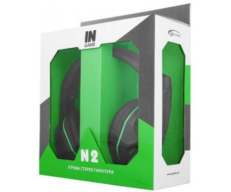 Наушники GEMIX N2 LED Black-Green Gaming