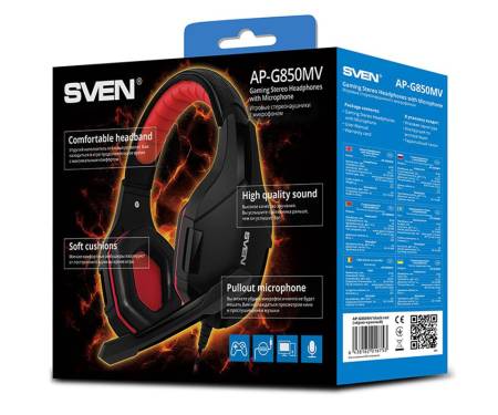Наушники Sven AP-G850MV Black/Red UAH