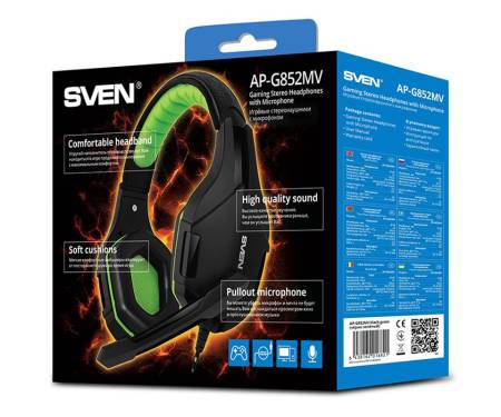 Наушники Sven AP-G852MV Black/Green UAH