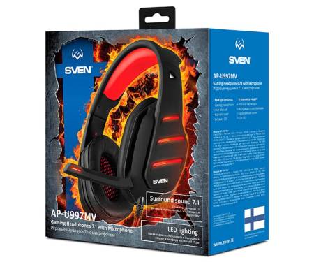 Наушники Sven AP-U997MV Black/Red UAH