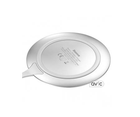 Беспроводное зарядное устройство Baseus Metal Wireless Charger White/Silver