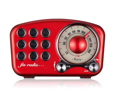 Mifine Vintage Radio Retro Bluetooth Speaker (Red)