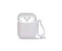 Силиконовый чехол для Airpods Silicon case с карабином и ремешком (Gray)