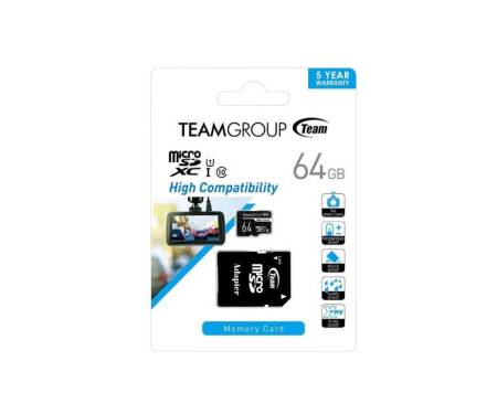 TEAM 64 GB microSDXC Class 10 UHS-I Dash Card + SD Adapter TDUSDX64GUHS03 