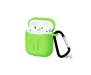 Силиконовый чехол для Airpods Silicon case с карабином и ремешком (Green)
