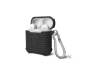 Силиконовый чехол для Airpods PiBlue Ribbed silicon case с карабином  (Black)