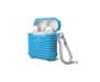 Силиконовый чехол для Airpods PiBlue Ribbed silicon case с карабином  (Blue)