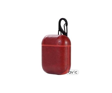 Чехол для Apple AirPods Leather Burgundy