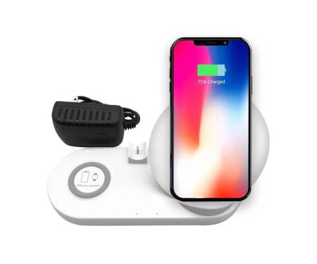 Беспроводное зарядное устройство Ecke Wireless Charger 5 в 1 White (W7)