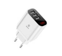Baseus Mirror Traveler Intelligent Digital Display 3.4A 3USB White