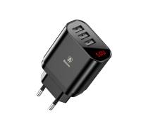 Baseus Mirror Traveler Intelligent Digital Display 3.4A 3USB Black