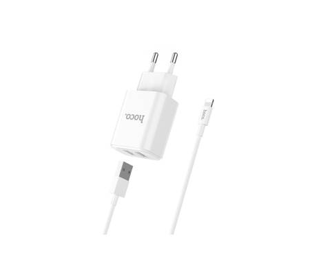 Hoco C62A Charger+Cable (Lightning) 2.1A 2USB White