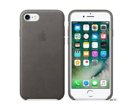 Apple iPhone 7 Leather Case - Storm Gray MMY12