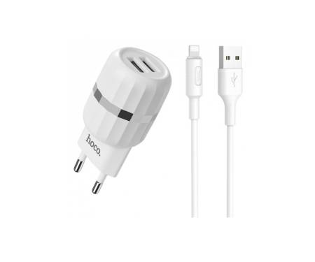 Hoco C41A Charger + Cable (Lightning) 2.4A 2USB White
