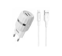 Hoco C41A Charger + Cable (Lightning) 2.4A 2USB White