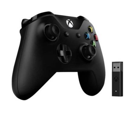 Геймпад Microsoft Xbox One S Wireless Controller Black + Wireless Adapter for Windows (4N7-00003)