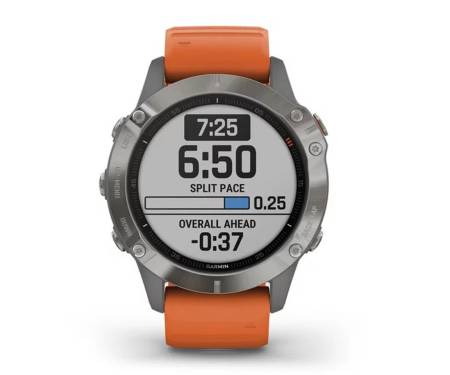 Спортивные часы Garmin Fenix 6 Pro Sapphire Titanium with Ember Orange Band (010-02158-14)