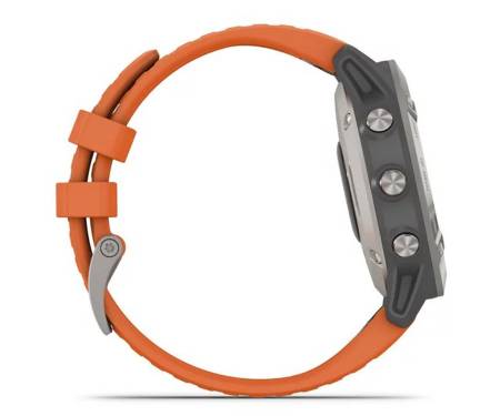 Спортивные часы Garmin Fenix 6 Pro Sapphire Titanium with Ember Orange Band (010-02158-14)