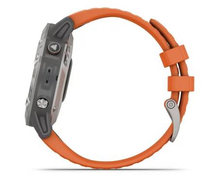 Спортивные часы Garmin Fenix 6 Pro Sapphire Titanium with Ember Orange Band (010-02158-14)