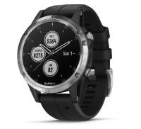 Спортивные часы Garmin Fenix 5 Plus Silver with Black Silicone (010-01988-60)