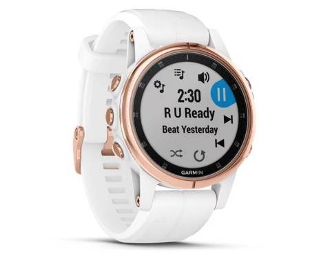Смарт-часы Garmin Fenix 5S Plus Sapphire Rose Gold-tone with Carrara White Band (010-01987-07)