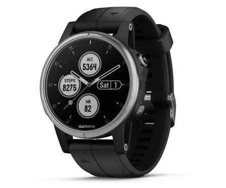 Смарт-часы Garmin Fenix 5S Plus Sapphire Silver with Black Band (010-01987-21)