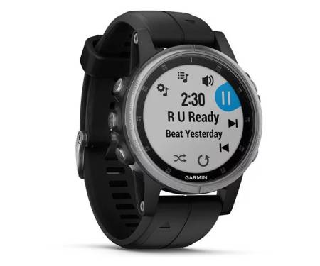 Смарт-часы Garmin Fenix 5S Plus Sapphire Silver with Black Band (010-01987-21)