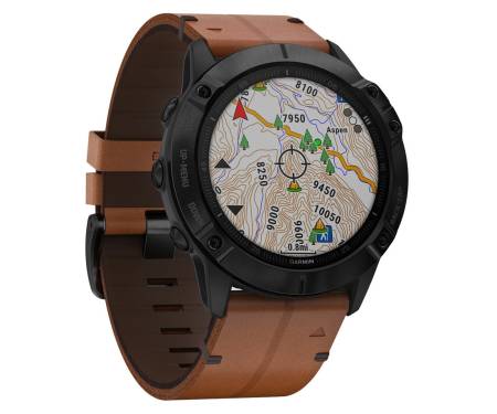 Спортивные часы Garmin Fenix 6X Pro Sapphire Black DLC with Chestnut Leather Band (010-02157-14)