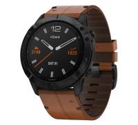 Спортивные часы Garmin Fenix 6X Pro Sapphire Black DLC with Chestnut Leather Band (010-02157-14)