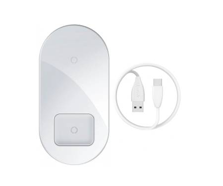 Беспроводная зарядка Baseus Simple 2in1 18W White (WXJK-02)