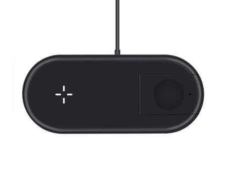 Беспроводное зарядное устройство AirPower 2 IN 1 Wireless Charger for iPhone and Apple Watch Black