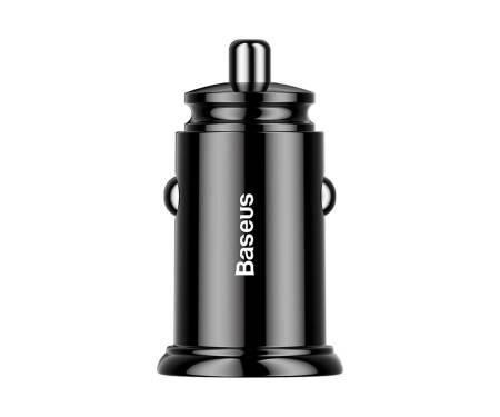 Автомобильное зарядное устройство Baseus Circular Plastic QC 3.0 30W 2USB Black