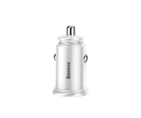 Автомобильное зарядное устройство Baseus Circular Plastic QC 3.0 30W 2USB White