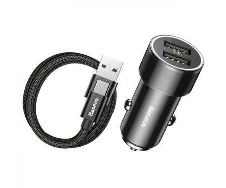 Автомобильное зарядное устройство Baseus Small Screw Dual-USB Quick Charge Car Charger 36W Black (CAXLD-B01)