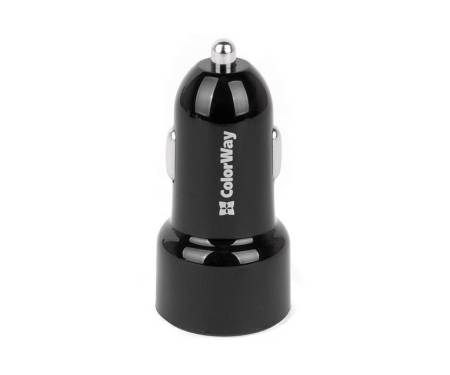 Автомобильное зарядное устройство ColorWay (2USB, 2.4A) QC3.0 Black (CW-CHA008-BK)