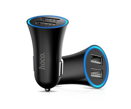 Автомобильное зарядное устройство Hoco UC204 Car Charger 2USB 2.4A Black