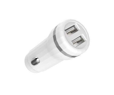 Автомобильное зарядное устройство Hoco Z27 Staunch + Cable (Lightning) 2.4A 2USB White