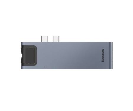 Адаптер Baseus Thunderbolt C+Pro 7 in 1 smart HUB Docking Station Grey (CAHUB-L0G)