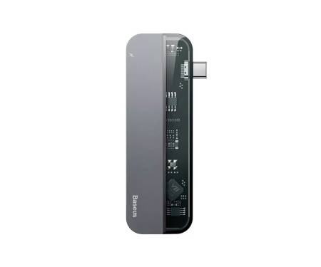 Адаптер HUB Baseus Transparent Type-C Gray (CAHUB-TD0G)