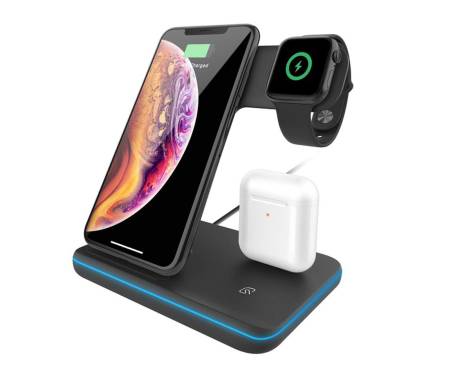 Беспроводная зарядная станция SONDER QI 3 in 1 (Black)